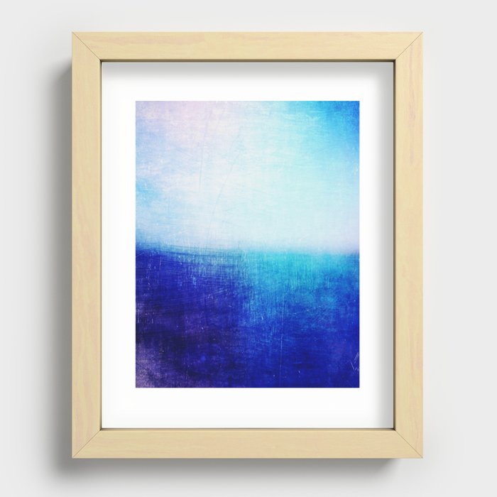 blue abstract Recessed Framed Print