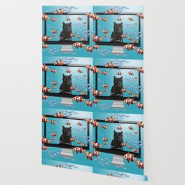 Snoki Black Cat - Computer Clownfishes Fantasy Future Design Wallpaper