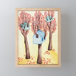 Tree Houses Framed Mini Art Print