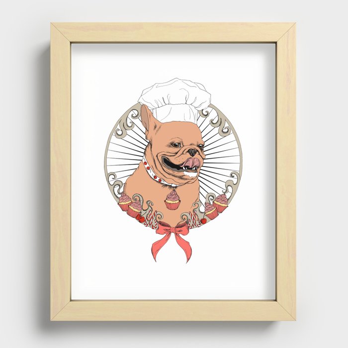 Pastry Cook Bulldog Recessed Framed Print