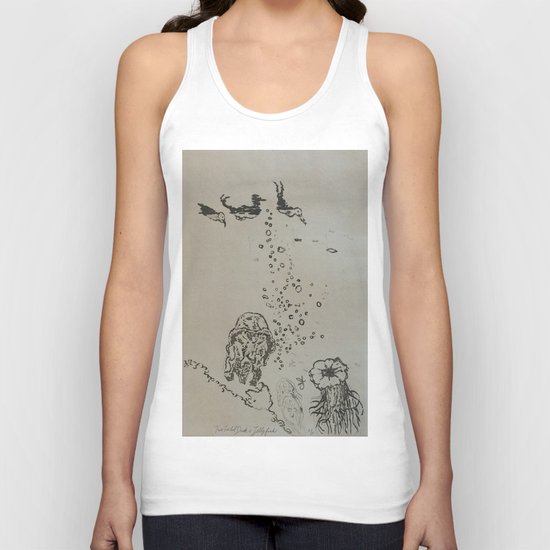 Under The Sea Green Black and White Unisex Tank Top