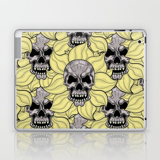 pattern with flowers skulls Laptop & iPad Skin