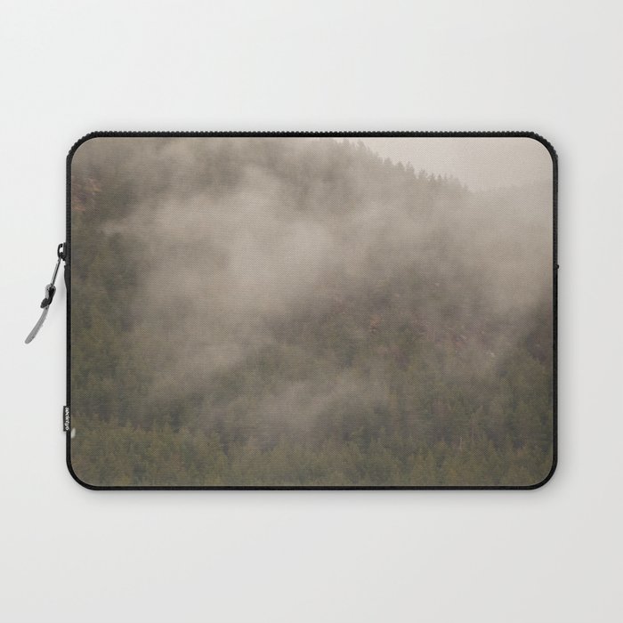 Scottish Highlands Misty Pine Forest Laptop Sleeve