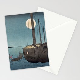 TIR-FA-Japan Print - Fūkeiga - Night Time Japanese Fishermen Stationery Cards