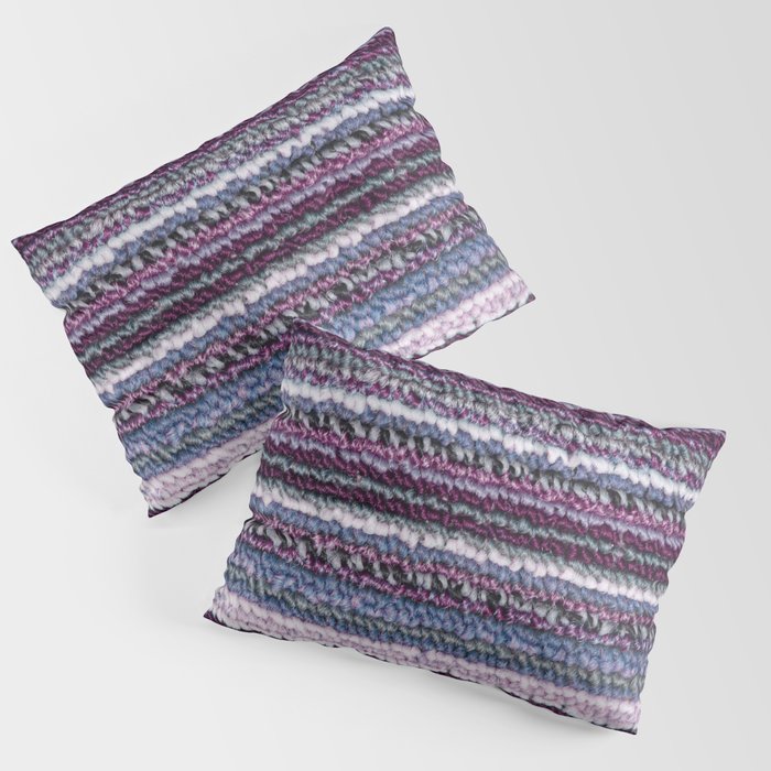 Carpet Stripes Eggplant Purple Steel Blue Pillow Sham by Simply Chic by 2sweet4words Designs Society6