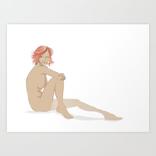 Nude Ginger Art Print