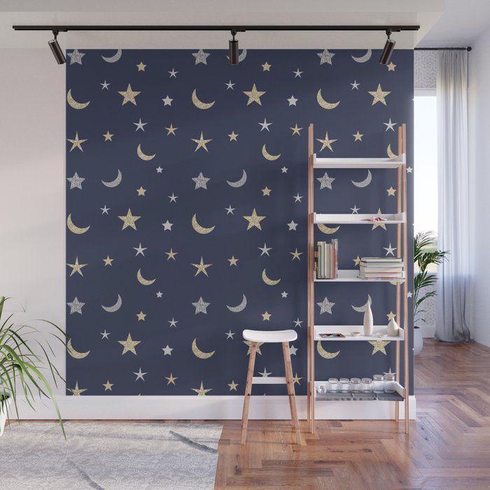Navy Blue Gold Star Wallpaper Shardiff World