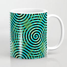 Blue Green Spirals Pattern Coffee Mug