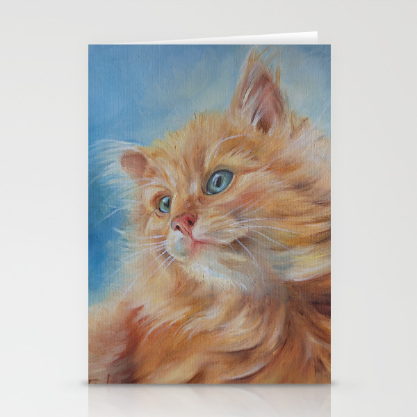 Cat Portrait Of A Cute Persian Cat Realistic Painting Decor Gift