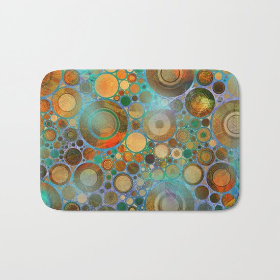 Abstract Circles Pattern Bath Mat