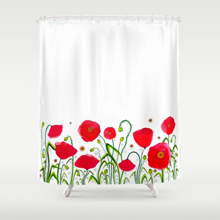 Flower 1 Red Poppies Shower Curtain By Sandranascimento Society6