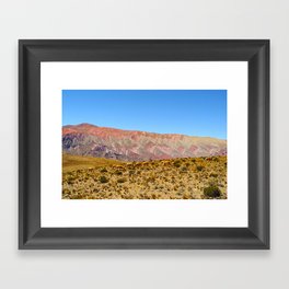 The Range of Mountains called Hornocal or 14 Colors Mountain in Jujuy Region of Argentina Framed Art Print