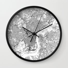 Philadelphia White Map Wall Clock