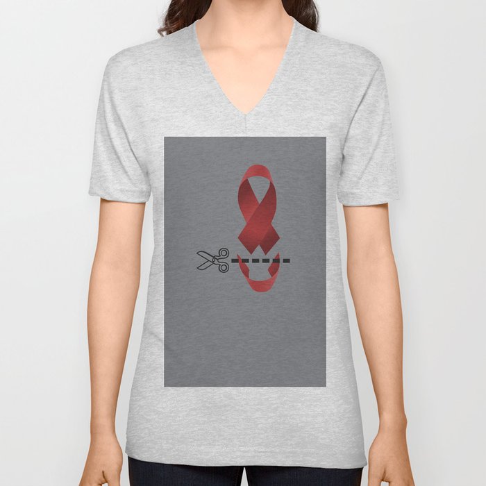stop aids V Neck T Shirt
