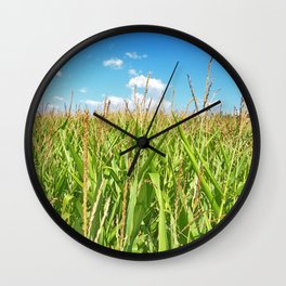 Corn Field Texture/Sky Wall Clock