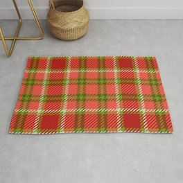 Green and red tartan plaid 3 Rug