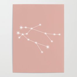 GEMINI Pastel Pink – Zodiac Astrology Star Constellation Poster