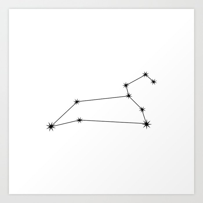 LEO White & Black – Zodiac Astrology Star Constellation Art Print