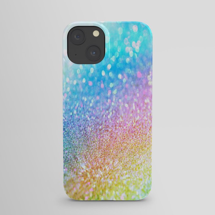 rainbow glitter iPhone Case