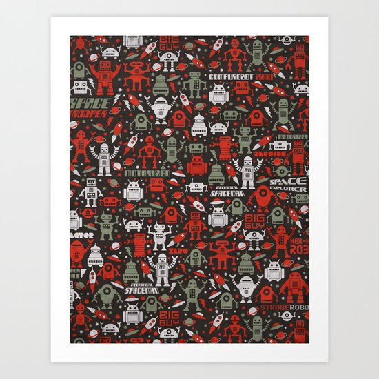 Vintage Robots Art Print