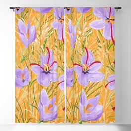 Saffron flowers Blackout Curtain