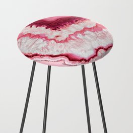 Pink Crystal Agate Geode Counter Stool