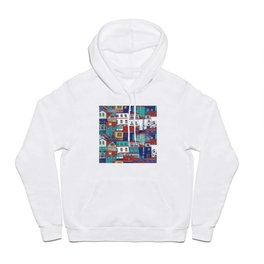Seamless vintage pattern with colorful houses Hoody