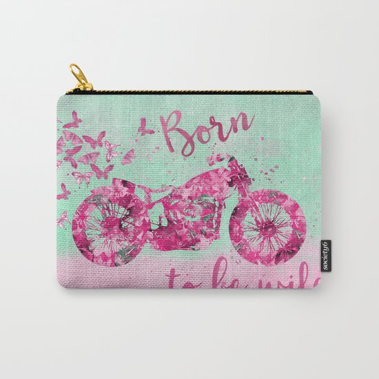 Artsy colorful flower power motorcycle Carry-All Pouch