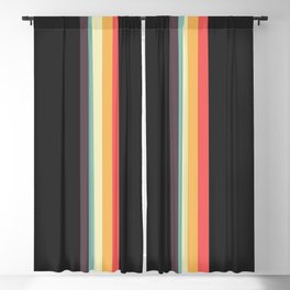 Minimal Classic Rainbow Retro Stripes - Tipua Blackout Curtain