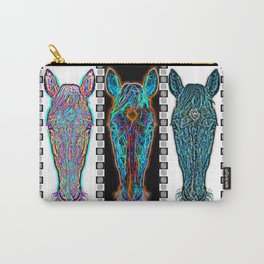 Horse Heads Neon Three Carry-All Pouch