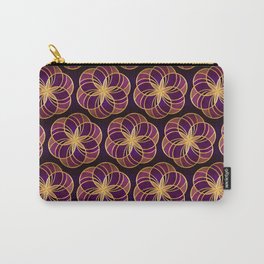 Gold Foil Six Round Petals Lavender on Black Carry-All Pouch