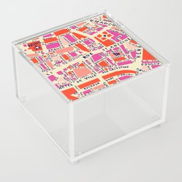paris map pink Acrylic Box