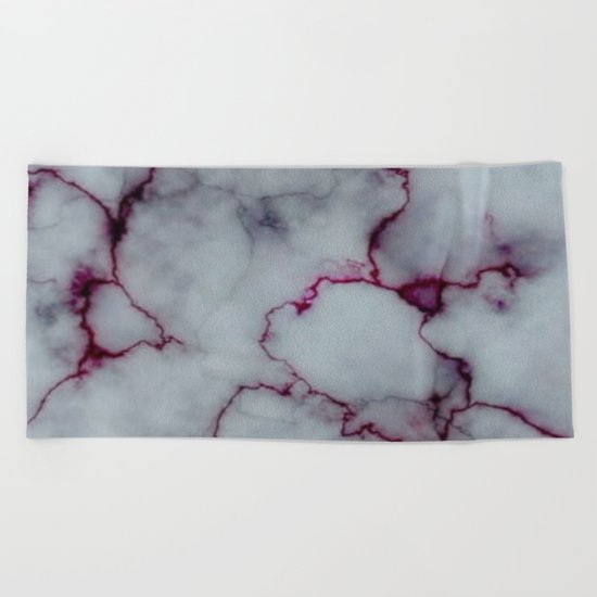 White with Maroon Marbling Beach Towel