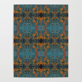 The Spindles- Blue and Orange Filigree  Poster