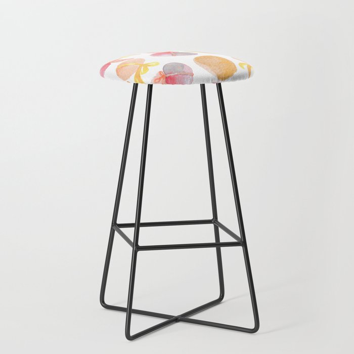 Modern Pink Lilac Lavender Yellow Watercolor Easter Eggs Bar Stool