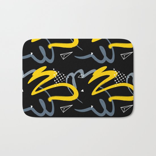 black & yellow Bath Mat