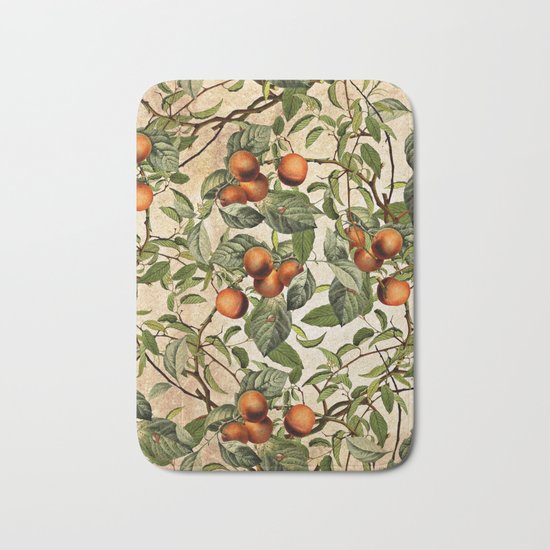 Vintage Fruit Pattern Bath Mat