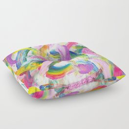 Rainbow Party Squiggles with Glitter Floor Pillow