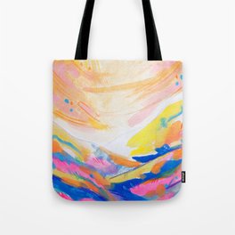 Colourful Abstract Landscape Painting Tote Bag