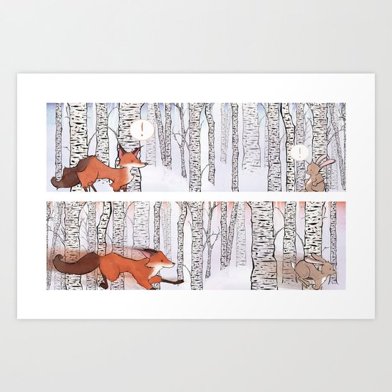A Winter Race Art Print