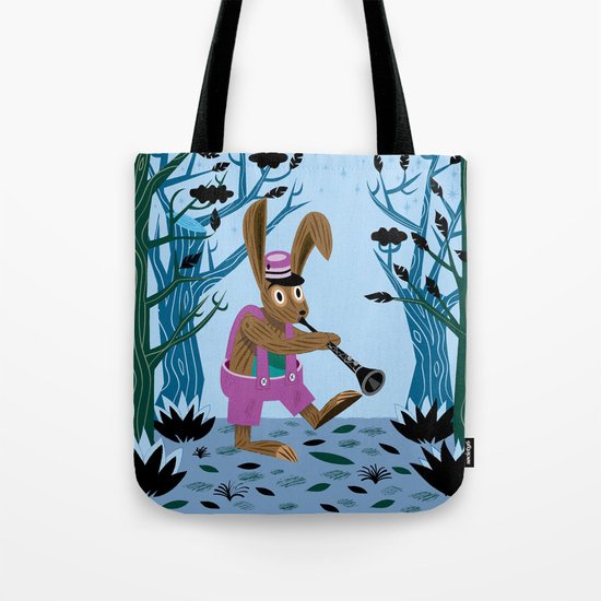 The Clarinet Bunny Tote Bag