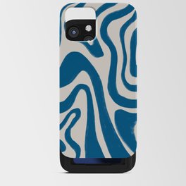 Daphne Blue Minimalistic Hand-Painted Swirl iPhone Card Case