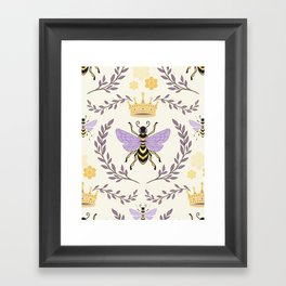 Queen Bee - Lavander Purple and Yellow Framed Art Print