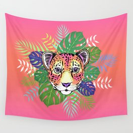 Pink Jungle Leopard Wall Tapestry