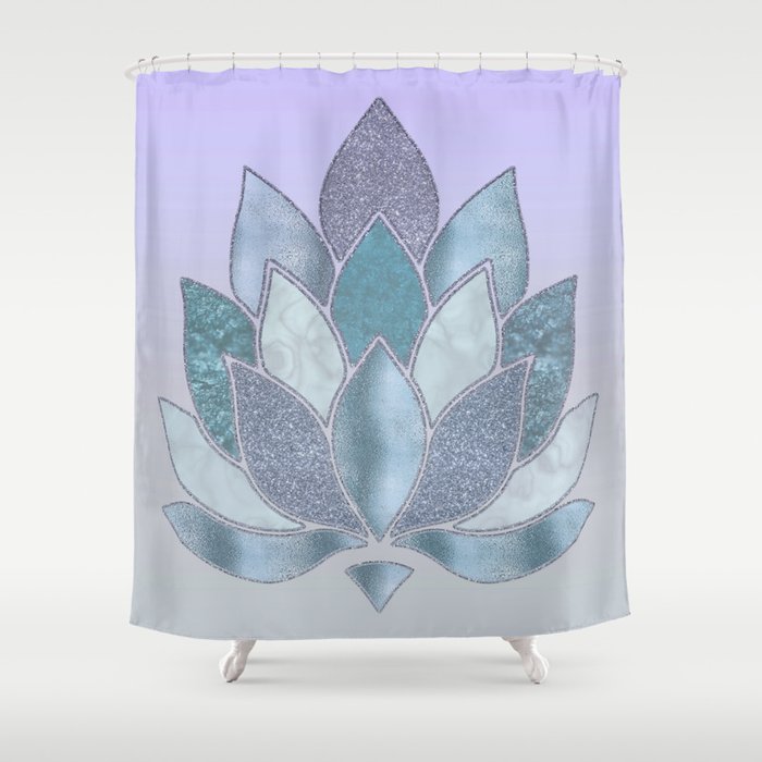 Elegant Glamorous Pastel Lotus Flower Shower Curtain
