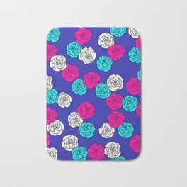 Pop Roses Pattern Bath Mat | Graphicdesign, Trend, Pattern, Romantik, Vector, Curated, Girl, Cartoon, Illustration, Floral 