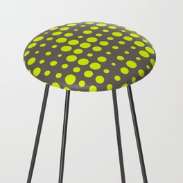Modern Dots - Chartreuse Fluorescent Neon Grey Ash Charcoal Polka Yellow Green Counter Stool
