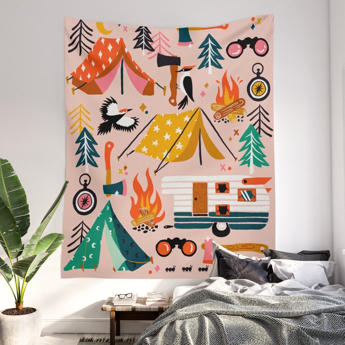 Camping Kit Blush Palette Wall Tapestry by Cat Coquillette Society6