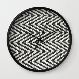 Black and white fabric chevrons pattern Wall Clock