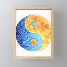 Yin Yang Fire and Ice Framed Mini Art Print